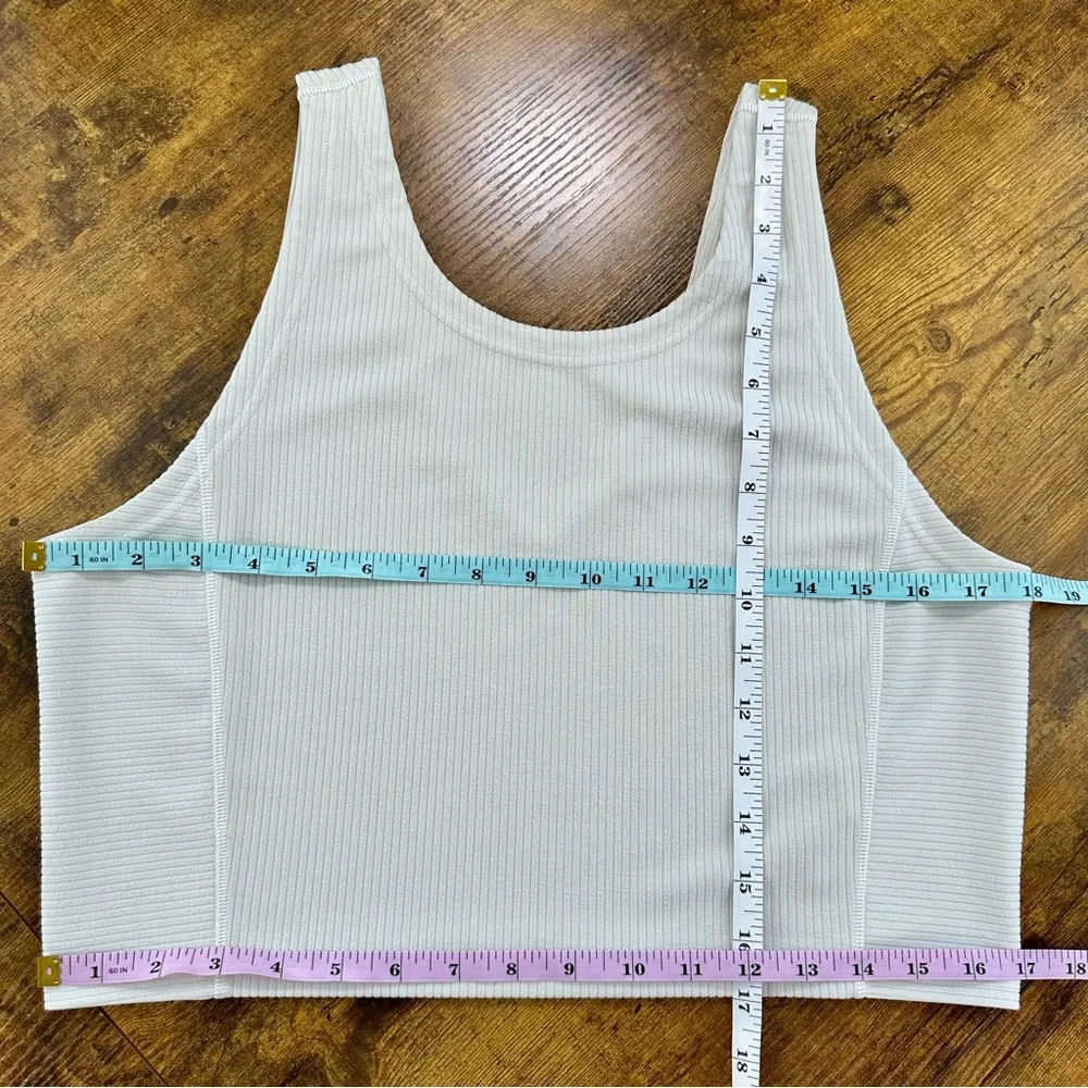 Lululemon Ribbed Softstreme Cropped Tank Top, Bone, 12